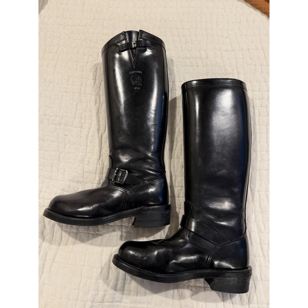 Chippewa 18inch Trooper/riding Boots Black Leather Size US Men's 8E Police